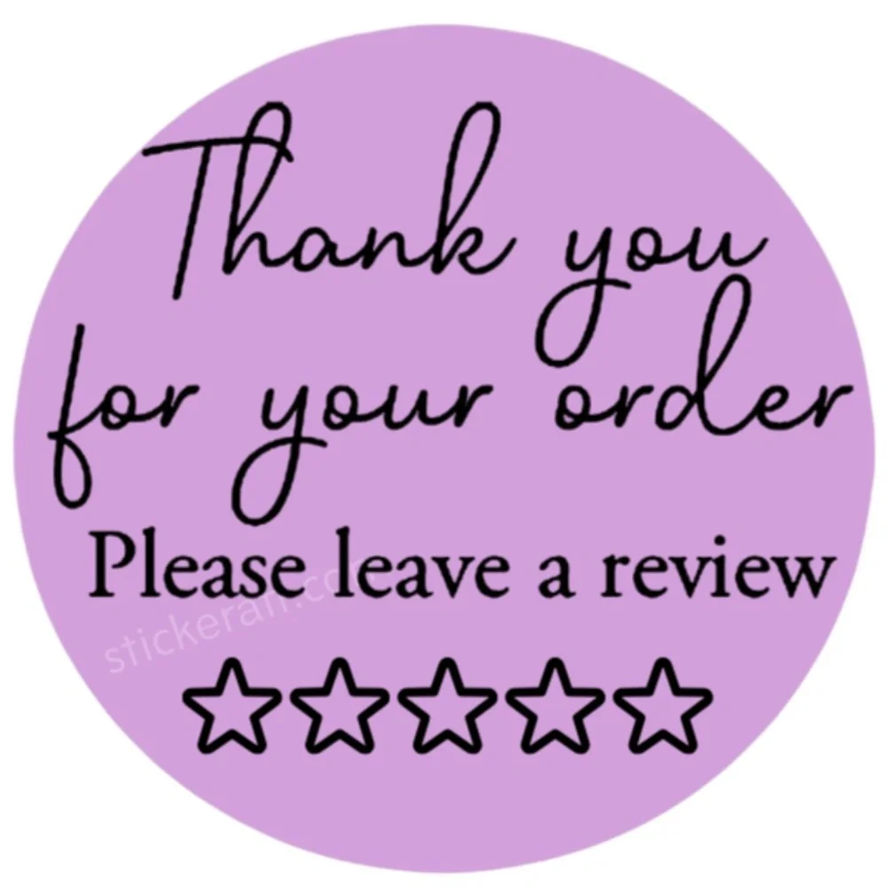 Thank You For Your Order, Please Leave a Review Stickers Small Business shops